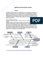 Herramientas de análisis de causas (Diagrama Ishikawa, Árbol de causas, diagrama de campo de fuerzas