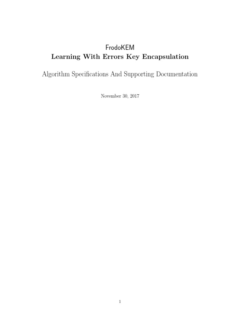 Frodo KEM | PDF | Cryptography | Security Engineering