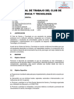 Plan Anual de Trabajo Del Club de Ciencia y Tecnología