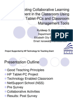 Promoting Collaborative Learning Environment in The Classroom Using Mobile Tablet-Pcs and Classroom Management Tools