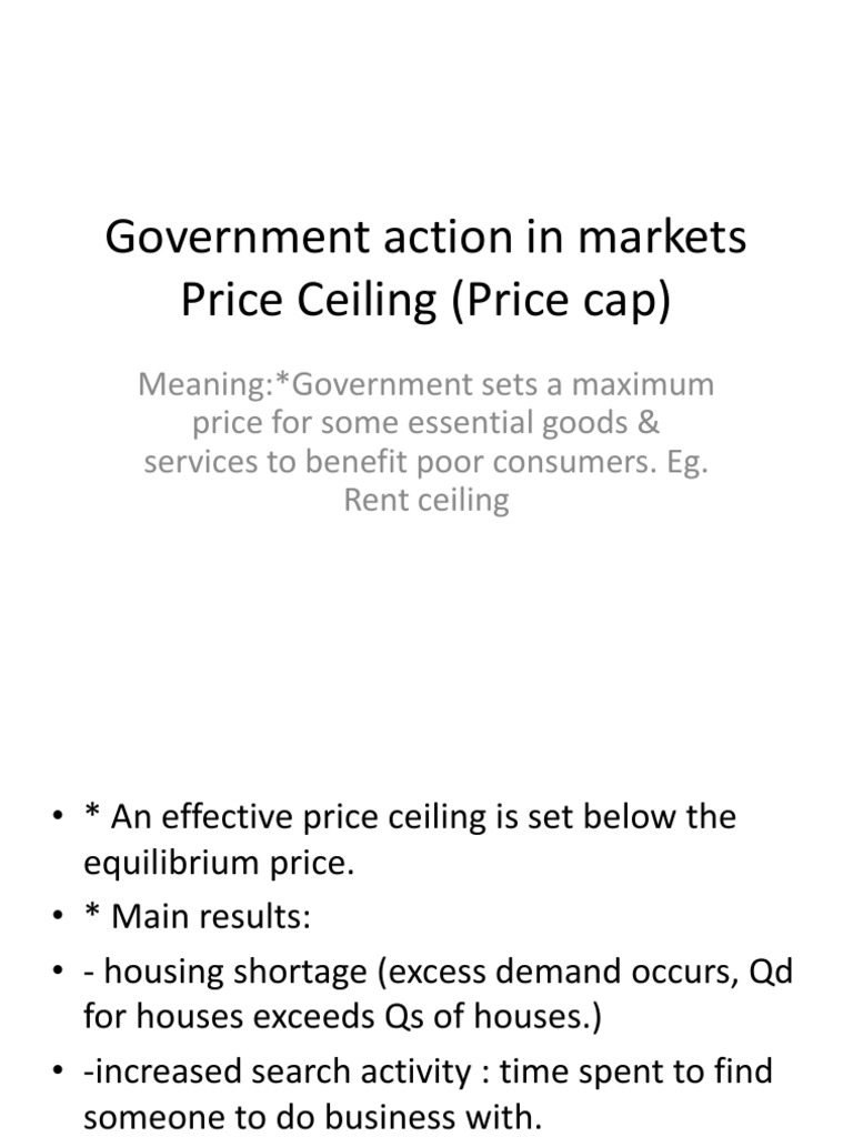 Price Ceiling 28price Cap 29 2 Economic Equilibrium Labour