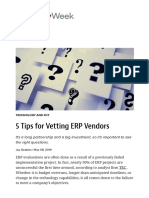 5 Tips For Vetting ERP Vendors