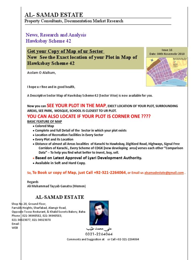 AlSamad Estate News, Research and Analysis Hawksbay Scheme 42 PDF