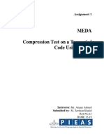 Meda Compression Test On A Truncated Code Using APDL: Assignment 1