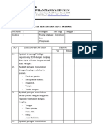 Daftar Pertanyaan Audit Internal