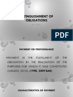 Extinguishment of Obligations: Payment, Performance and Loss of the Thing Due