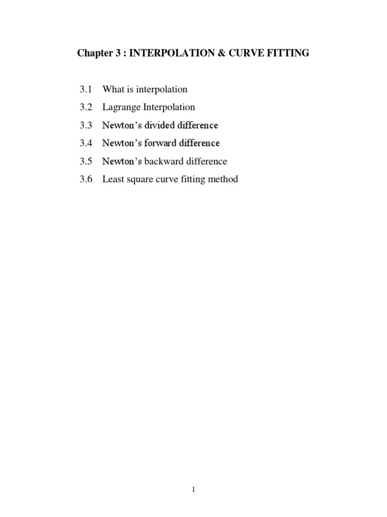 Chapter 3 - Interpolation Curve Fitting With Tutorials | PDF | Least ...