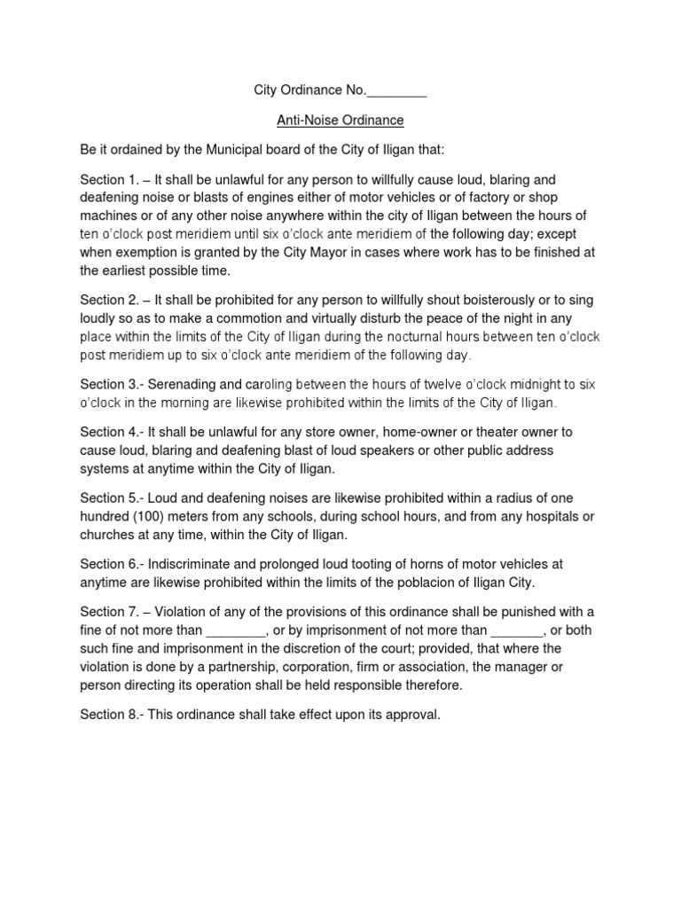 AntiNoise Ordinance PDF