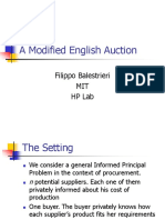 A Modified English Auction: Filippo Balestrieri MIT HP Lab