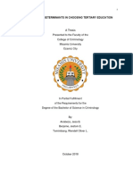 Students' Determinants in Choosing Tertiary Education