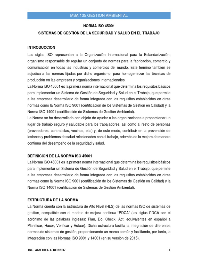 Iso 45001 | PDF | Organización internacional para la estandarización