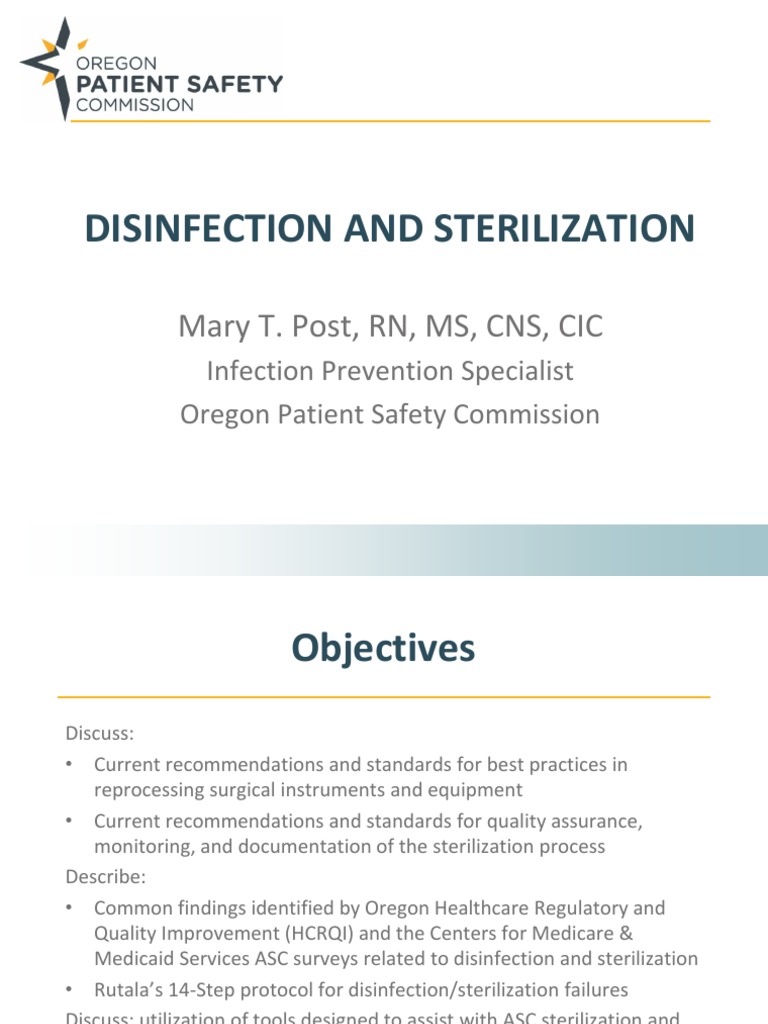 Disinfection and Sterilization Mary T. Post, RN, MS, CNS, CIC PDF