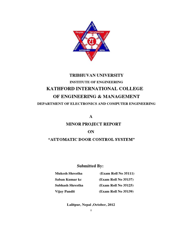 Automatic Door Control System Pdf Infrared Relay