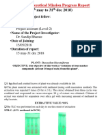 Phytopharmaceutical Mission Progress Report May-Dec 2018