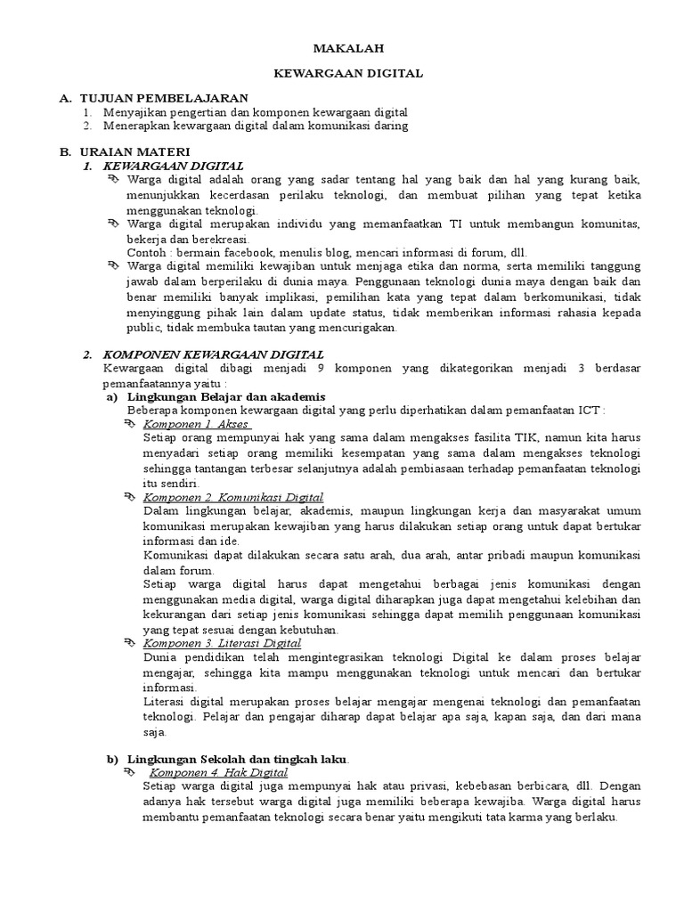 Makalah Kewargaan Digital