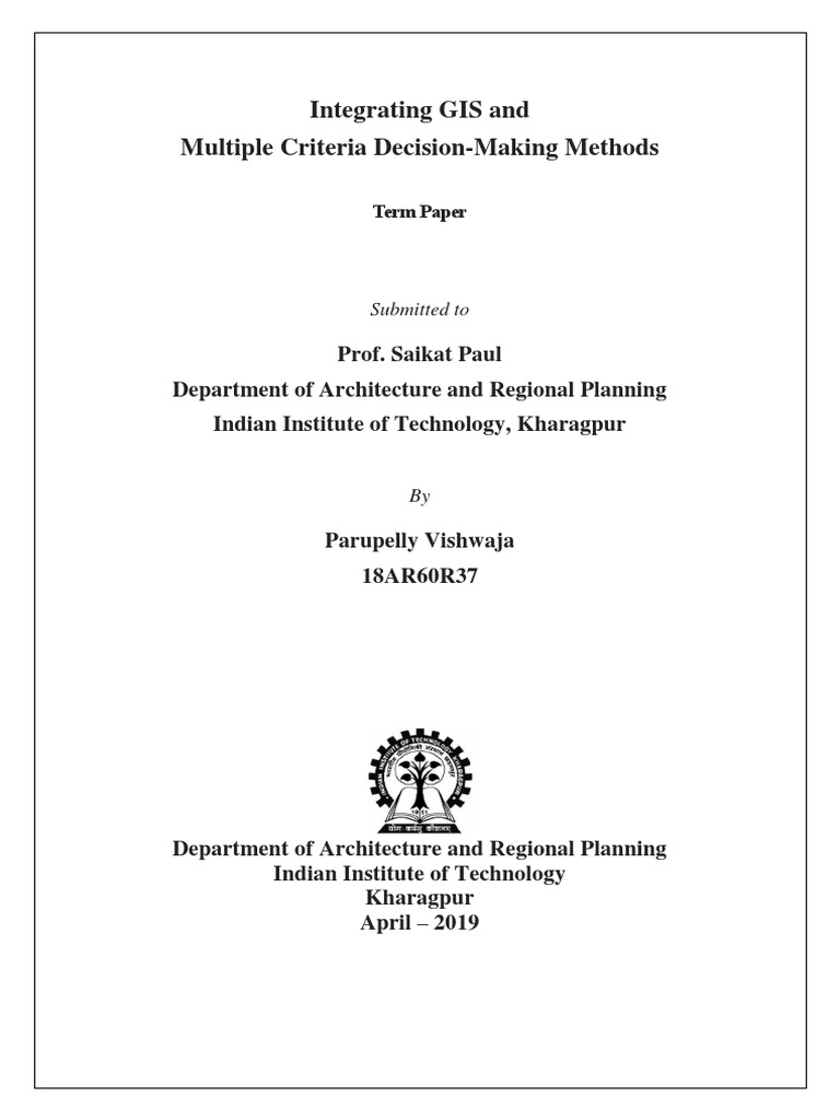 Integrating GIS and Multiple Criteria Decision-Making Methods | PDF ...