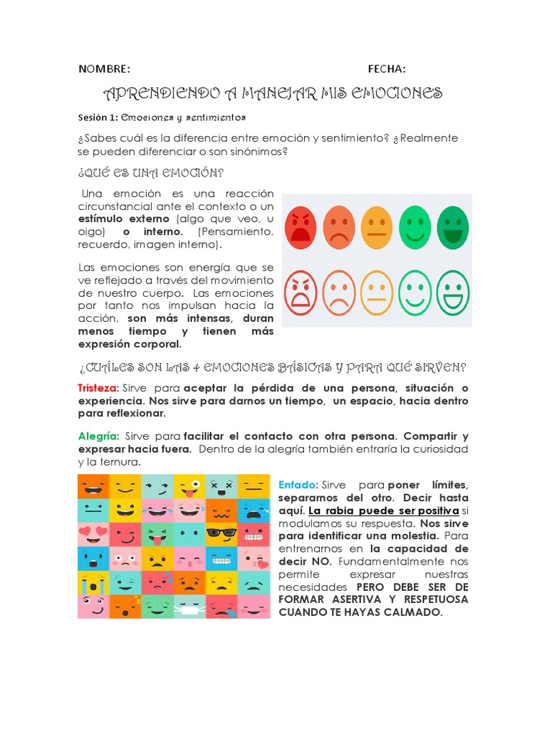 Manejo de Emociones en Niños | PDF | Temor | Las emociones