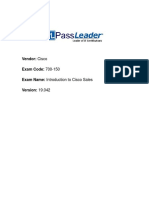 Vendor: Cisco Exam Code: 700-150 Exam Name: Introduction To Cisco Sales