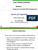 Module Code: FAD501/FMPS501: Session - 03: Organising