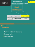 Static Techniques: Software Testing ISTQB / ISEB Foundation Exam Practice