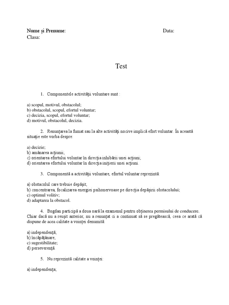 Test Pre Dare | PDF