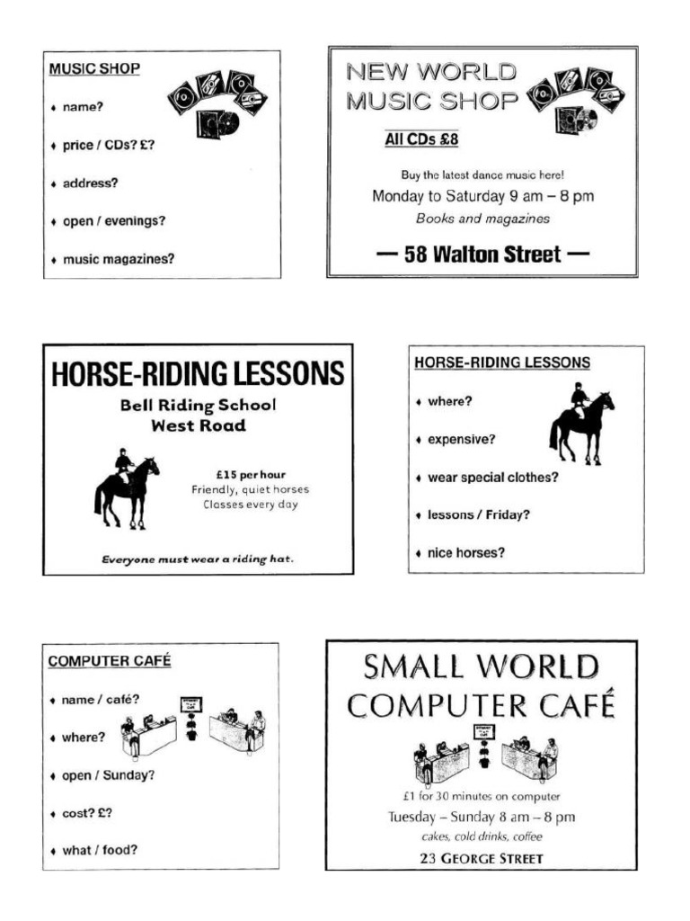 Ket Speaking Part 2 Cards Pdf