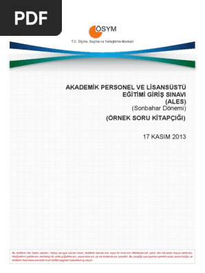 2013 ales sonbahar soru kitapciklari pdf