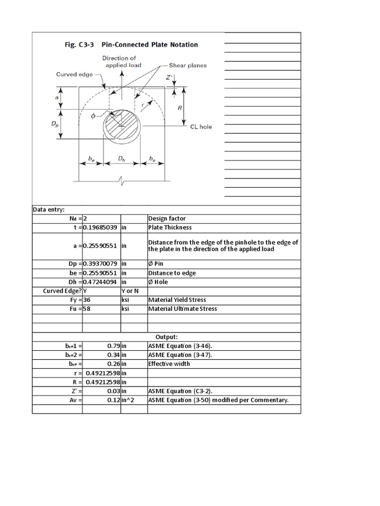 Lifting Lug Design Per ASME BTH1 Mechanical Engineering Engineering