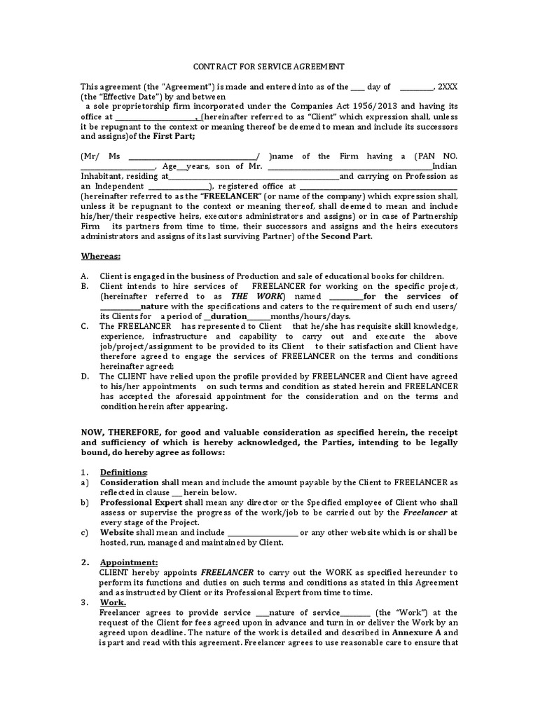 Freelance Contract Agreement | PDF | Indemnity | Intellectual Property