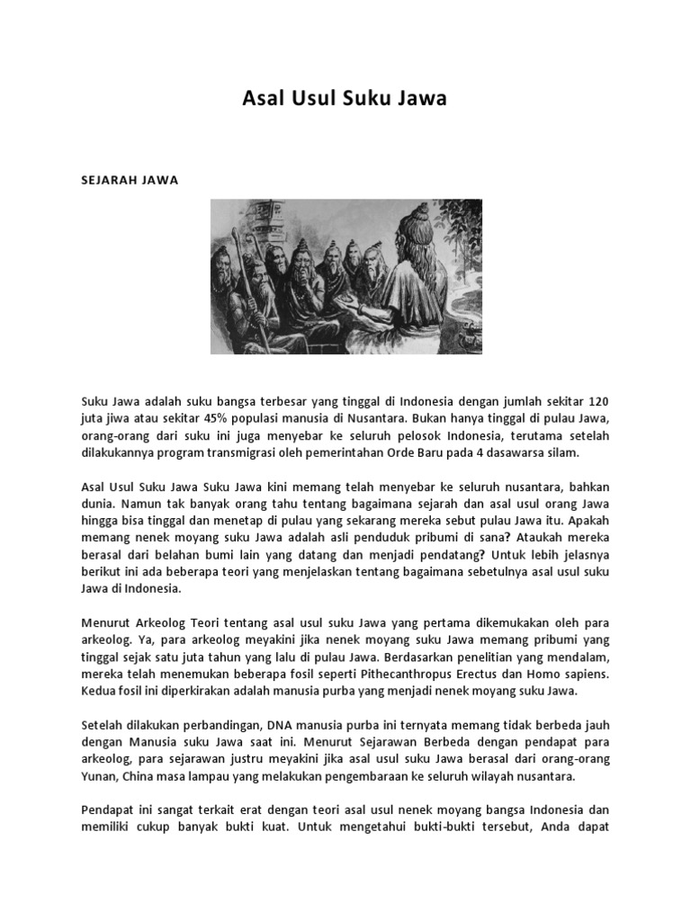 Asal Usul Suku Jawa | PDF