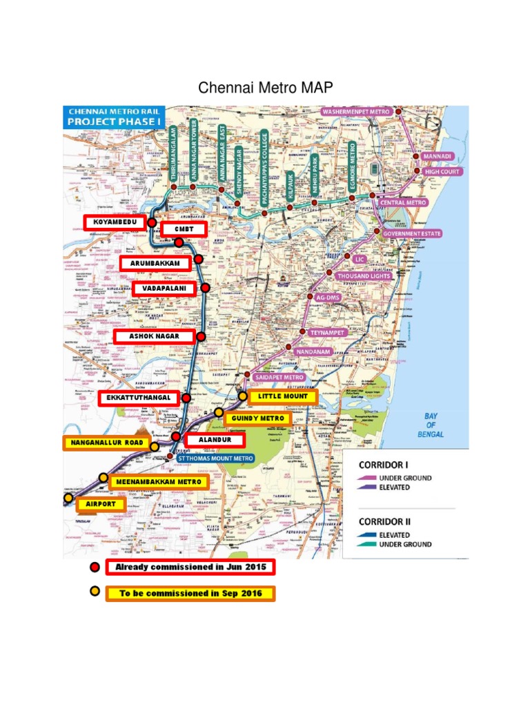 Chennai Road Map Pdf Chennai Metro Map Pdf | Pdf