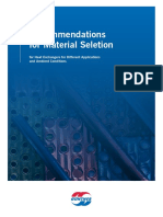 Recommendations For Material Seletion: For Heat Exchangers For Different Applications and Ambient Conditions