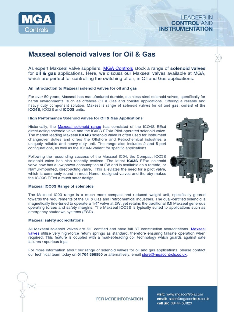 An Introduction to the Maxseal Range of Solenoid Valves for Oil and Gas ...