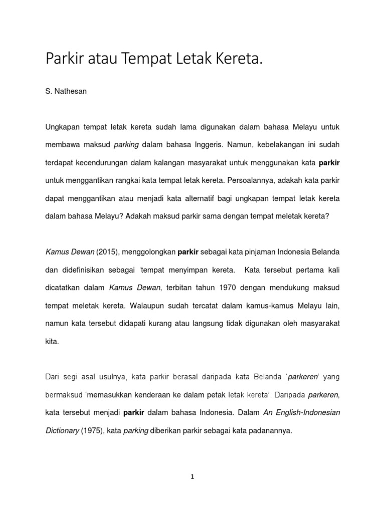 Antara Parkir Dan Tempat Letak Kereta  PDF