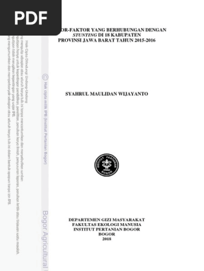 Skripsi Stunting Pdf