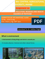 Assignment On: Environmental Pollution, Residues and Health Hazards of Pesticide