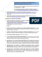 Preguntas Frecuentes Del Padrón de Proveedores de La Administración Pública Estatal (Pp. FF.)