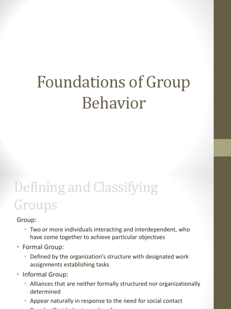 Foundations of Group Behavior PDF Conformity Deviance (Sociology)