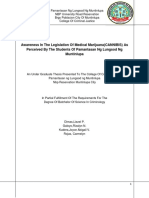 Awareness in The Legislation of Medical Marijuana As Perceived by The Stude