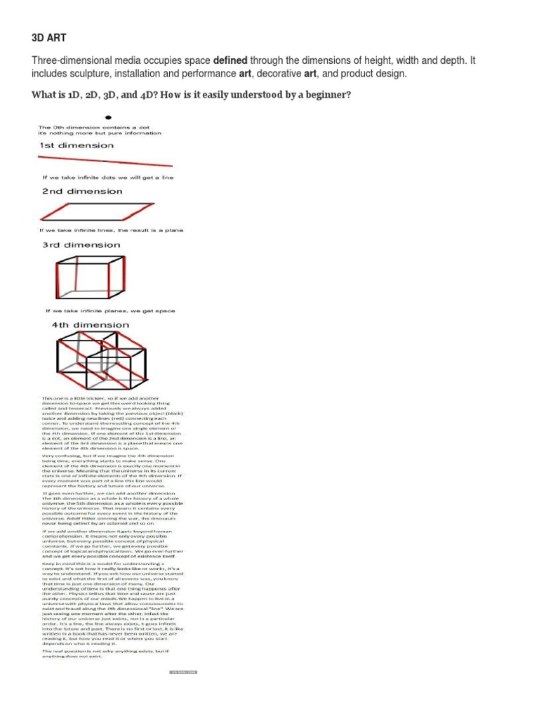 Understanding Three-Dimensional Art | PDF | Geometry | Space
