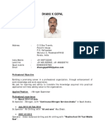 Dhanu K Gopal - CV