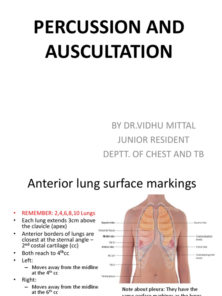 Percussion And Auscultation By Dr.Vidhu Mittal Junior Resident Deptt