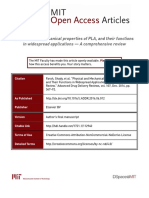 Physical and Mechanical Properties of PLA, And Their Functions in WIDESPREAD APPLICATIONS