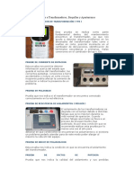 Pruebas Eléctricas A Transformadores