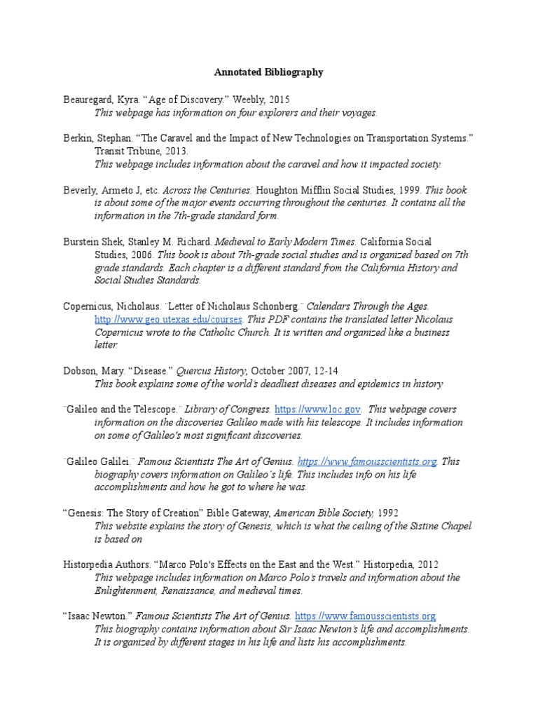 Annotated Bibliography | PDF | Renaissance | Encyclopedias