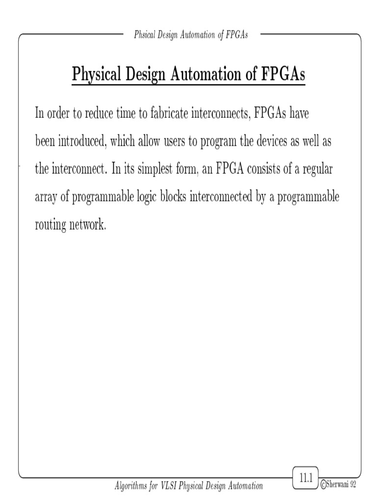 FPGA Physical Design Automation Techniques | PDF | Field Programmable ...