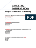 Marketing Management MCQS: Chapter 1: The Nature of Marketing