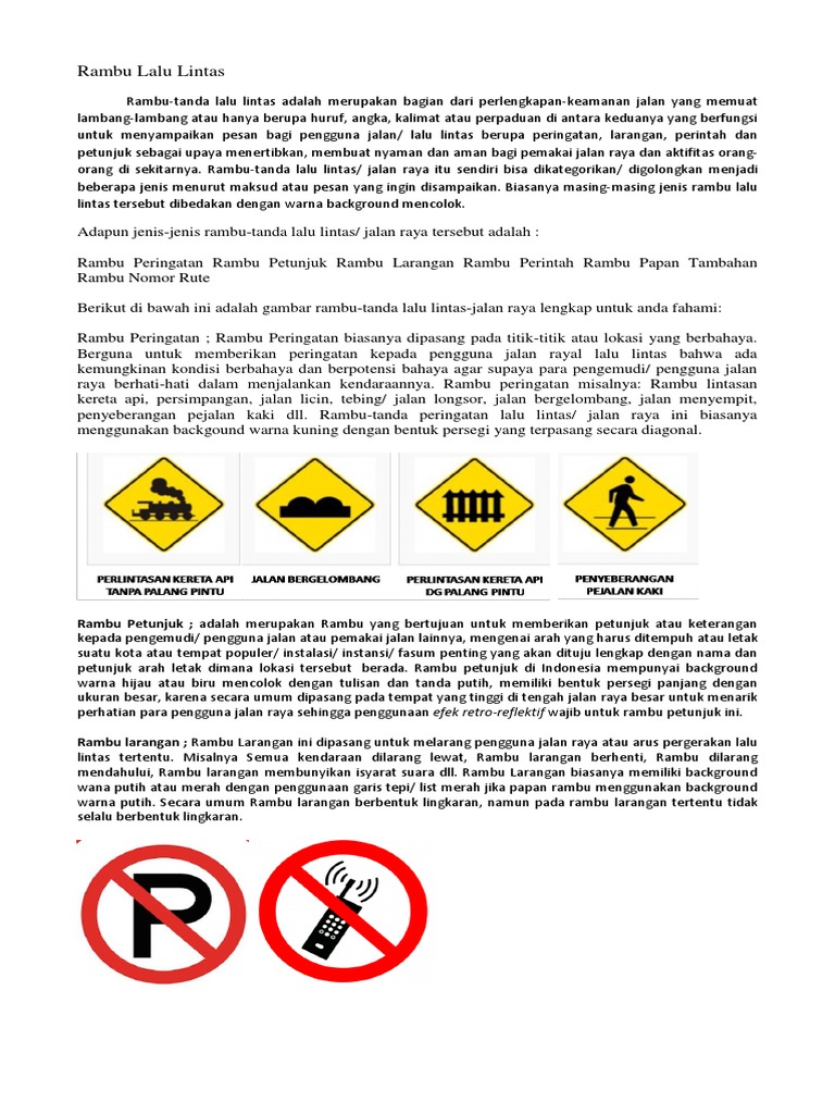 Jenis-Jenis Rambu Lalu Lintas dan Artinya | PDF | Bisnis | Komputer