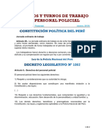 Legislación Sobre Horarios y Turnos de Trabajo Del Personal Policial (Enero, 2019)