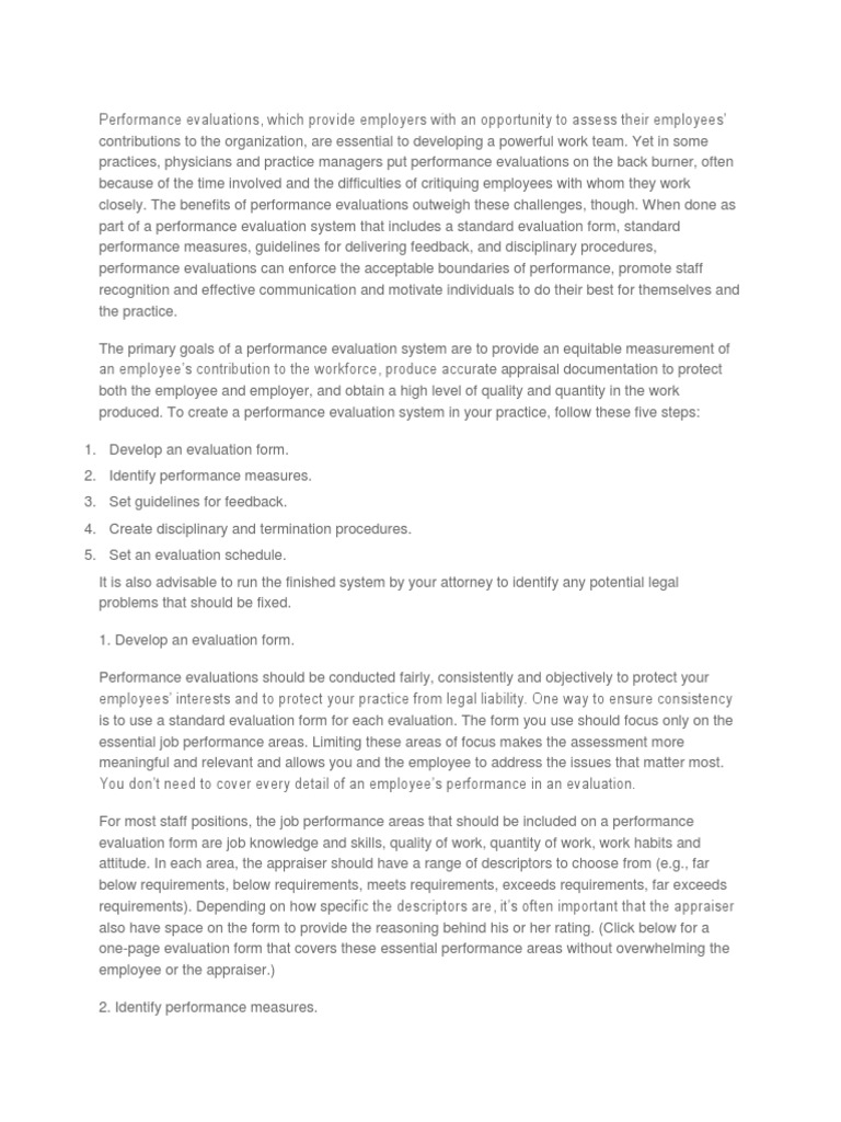 Effective Performance Evaluation System | PDF | Performance Appraisal ...